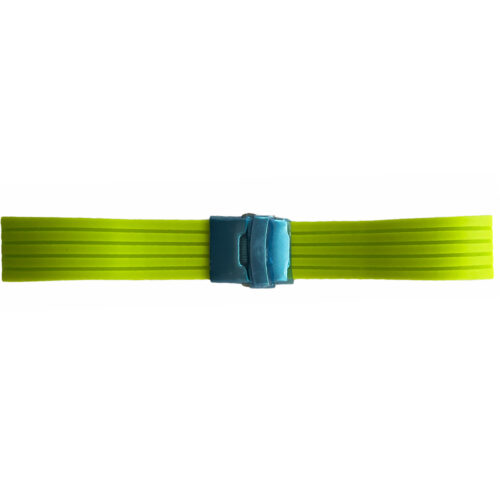 Buzzufy silicone neon green chrono watch strap with clasp 22mm