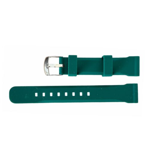 Buzzufy silicone strap watch, dark green, 18mm with stainless steel buckle