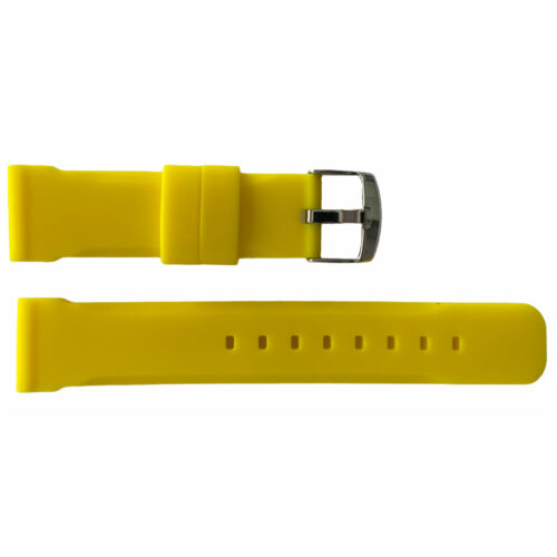 Buzzufy silicone yellow chrono watch strap 20mm