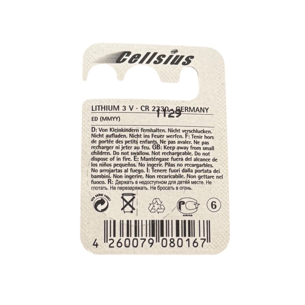 Cellsius CR2330 3V lithium cell battery - Image 2