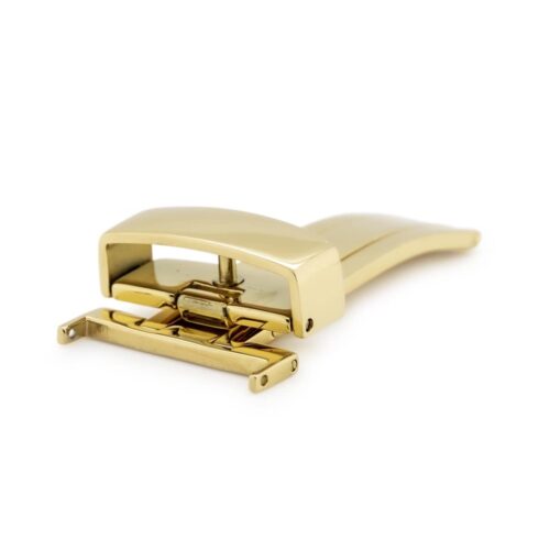 Folding clasps for watch leather straps, gold plated, 14 mm