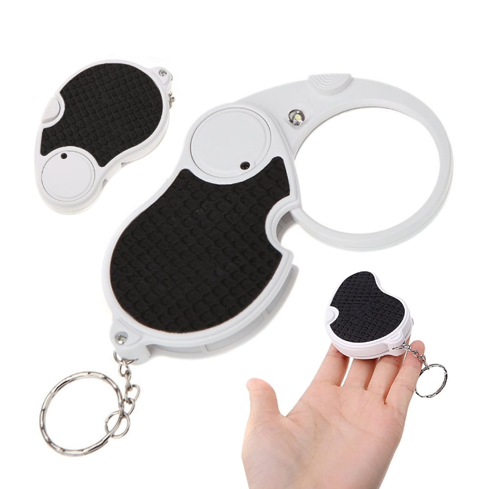 Folding magnifying glass pocket magnifying glass led x4 - Image 4