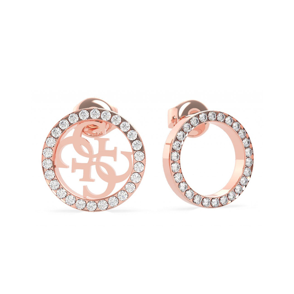 Guess women's rose gold earrings with SWAROVSKI stones UBE79100