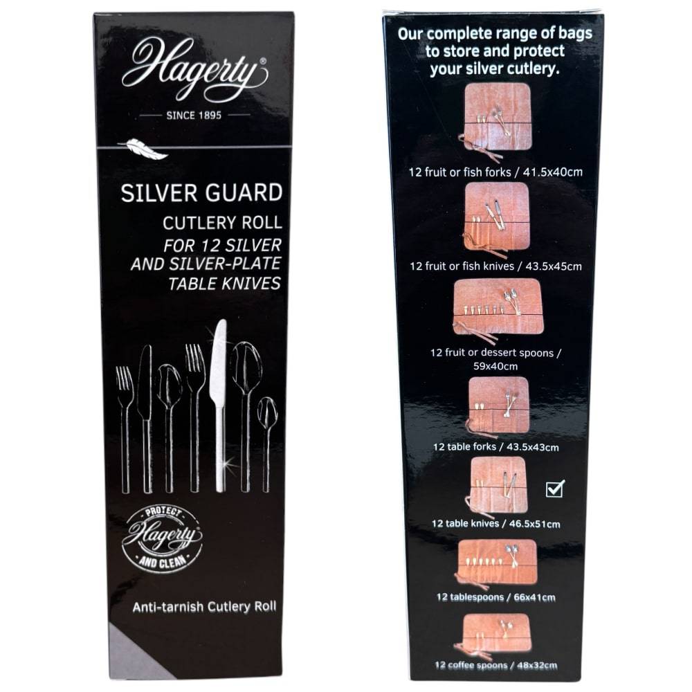 Hagerty Silver Guard Cutlery Rolls A119003, cutlery roll for 12 table knives - Image 2