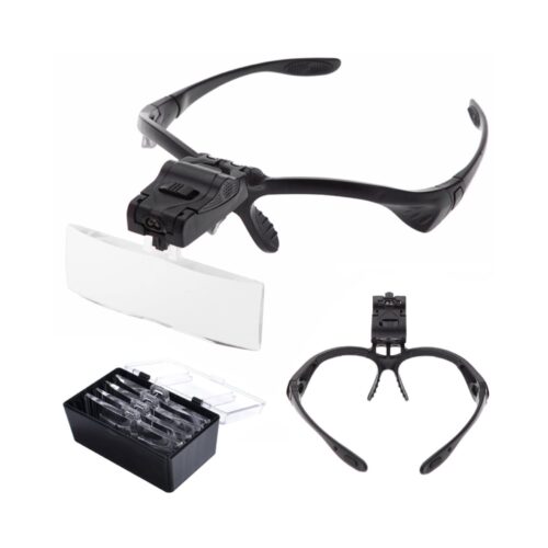 Headlamp magnifier eyeglasses torch LED with 4 lens