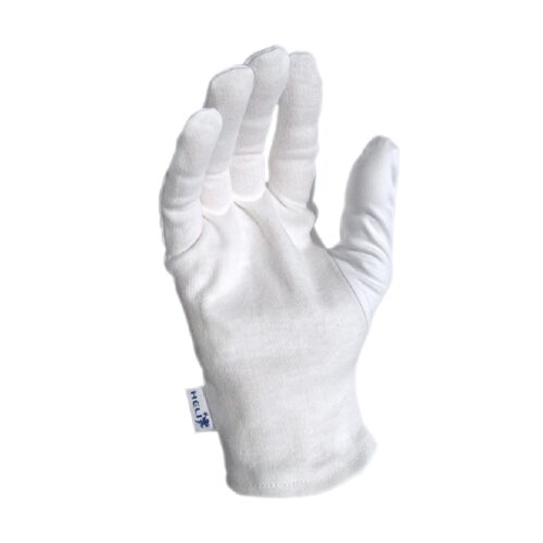 Heli presentation gloves, white, size L, 1 pair, microfiber and cotton