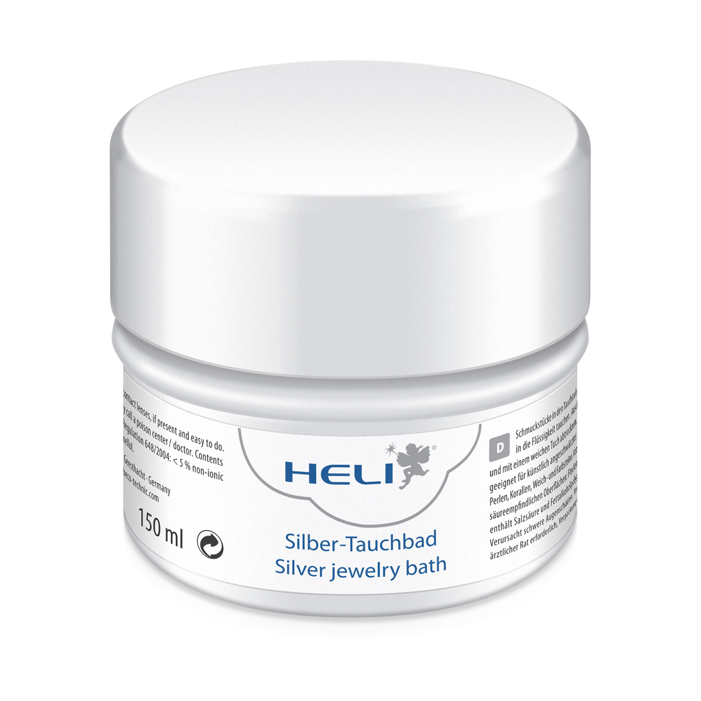 Heli silver jewelry bath with rinsing basket and cleaning cloth, jeweler's packaging 150 ml - Image 2