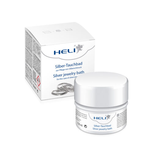 Heli silver jewelry bath with rinsing basket and cleaning cloth, jeweler's packaging 150 ml