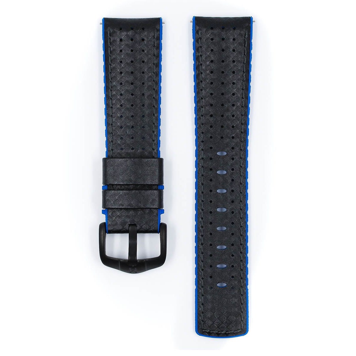 Hirsch Ayrton L black and blue calf leather watch strap 20 mm 0918092050-5-20 - Image 2