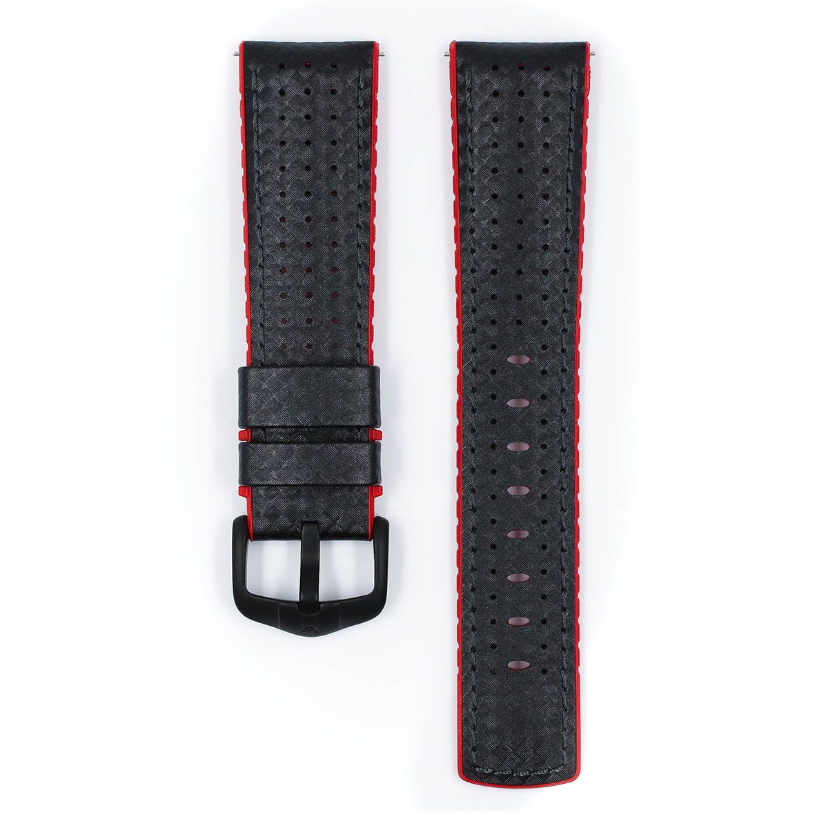 Hirsch Ayrton L black and red calf leather watch strap 20 mm 0912092050-5-20 - Image 2