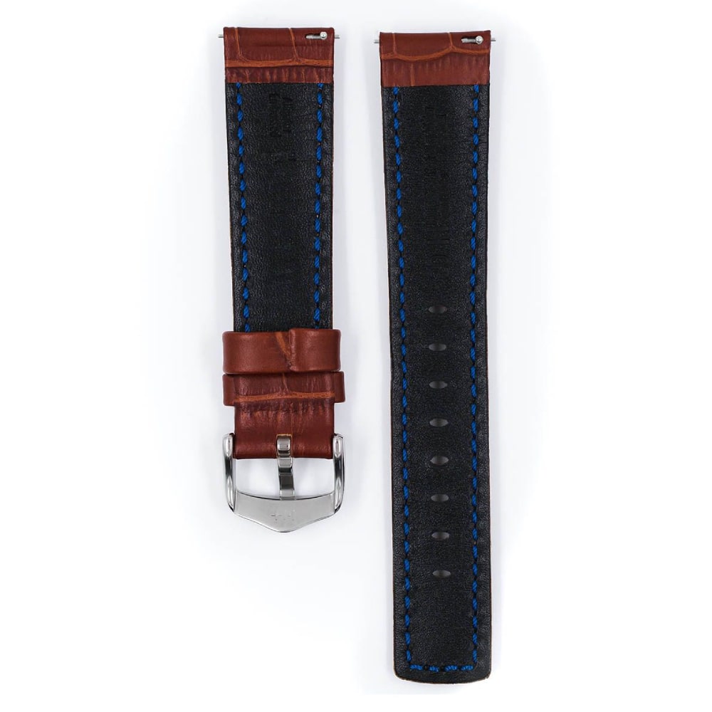Hirsch Grand Duke L golden brown embossed leather watch strap, 20 mm, 02528070-2-20 - Image 2