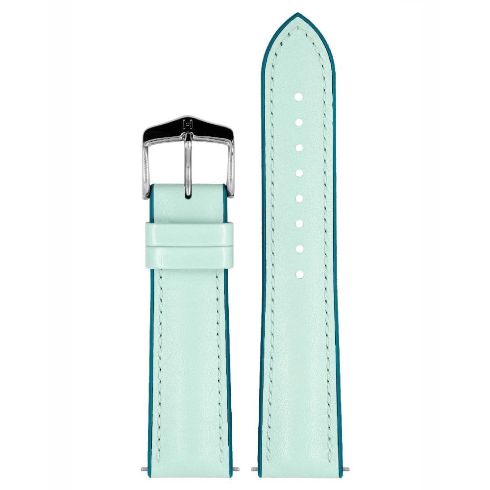Hirsch LINDSEY light blue, Tiffany leather & rubber watch strap 20mm 0928302181-2-20 - Image 4