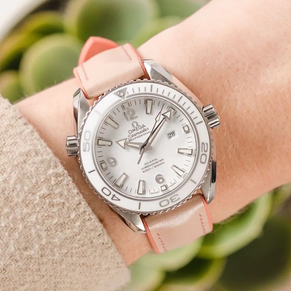 Hirsch LINDSEY light pink, rose ladies leather & rubber watch strap 20mm 0922302122-2-20 - Image 3