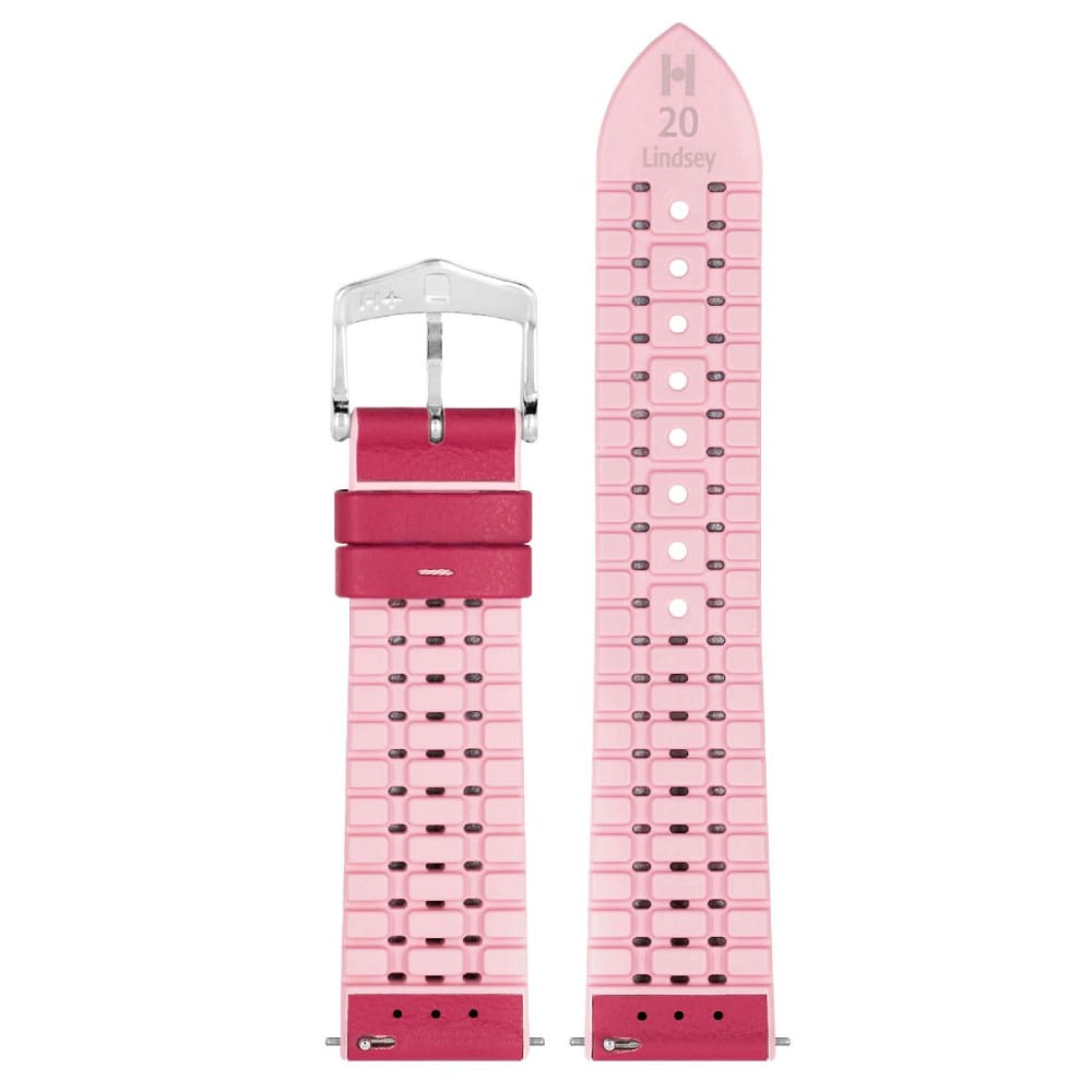 Hirsch LINDSEY pink, rose ladies leather & rubber watch strap 20mm 0922202125-2-20 - Image 4