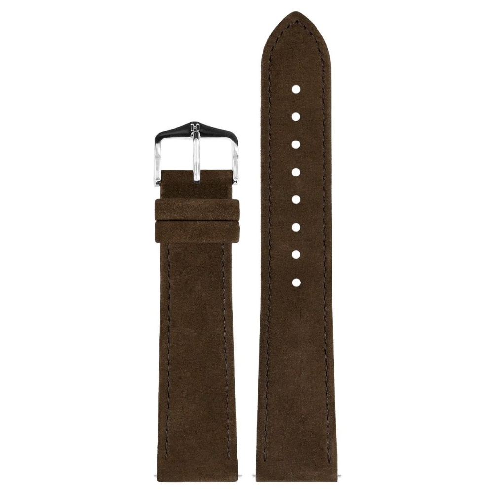 Hirsch Osiris Nubuk dark brown calf leather watch strap, 22 mm, 03433010-2-22 - Image 2