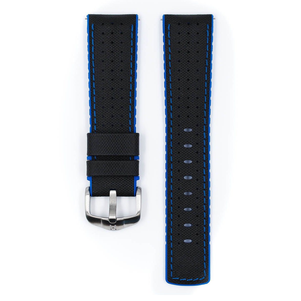 Hirsch Robby L black and blue calf leather watch strap 24 mm 0918094050-4-24 - Image 2