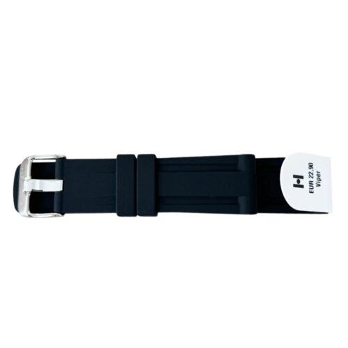 Hirsch Viper black rubber strap for diver watches, 22 mm, 40588850-2-22