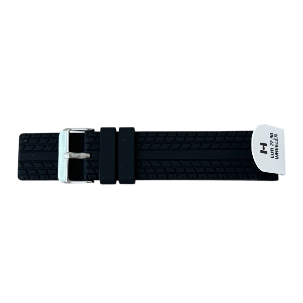 Hirsch WHEELER black rubber strap for diver watches, 22 mm, 40718850-2-22