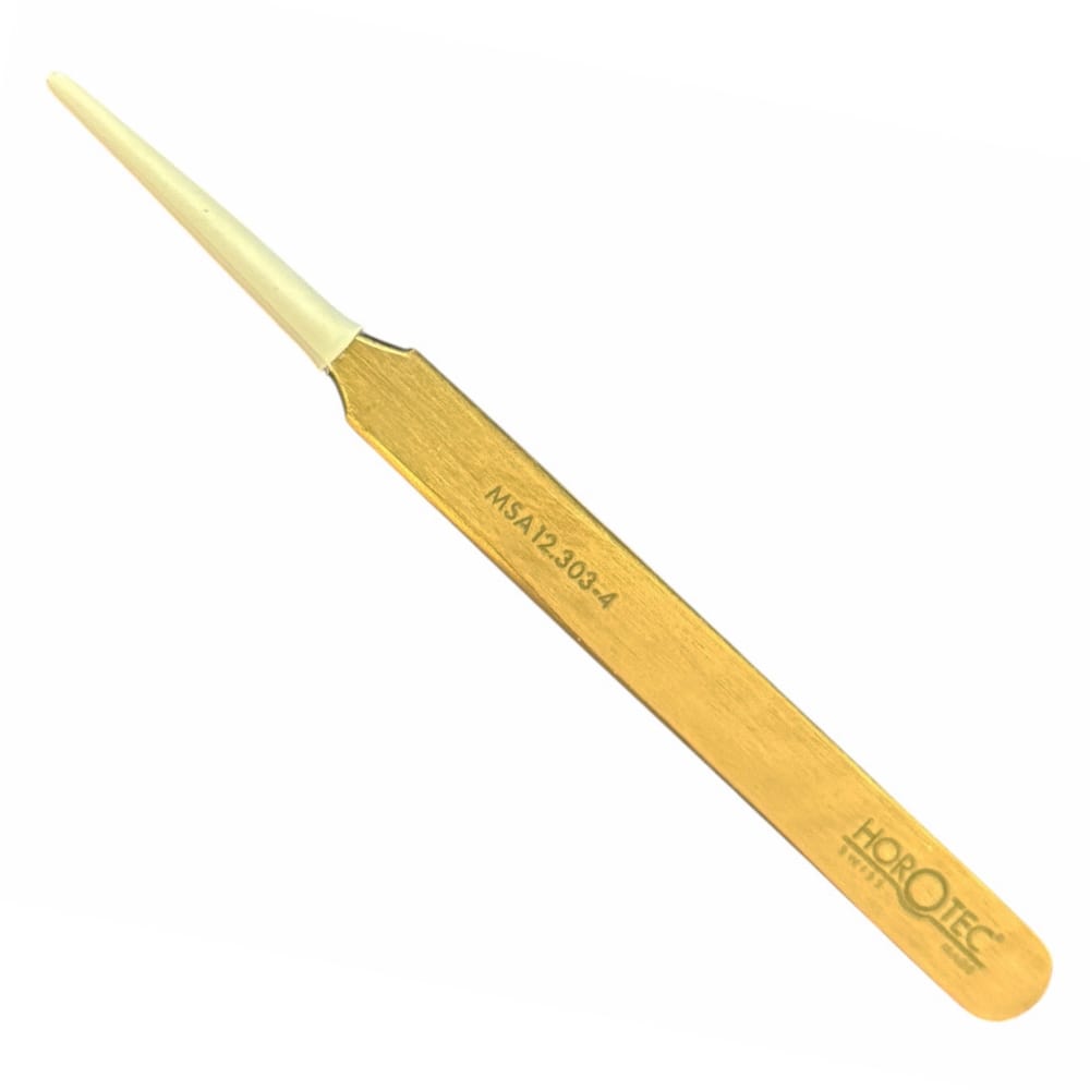 Horotec MSA12.303-4 brass tweezer with long and fine tips for hairsprings - Image 2