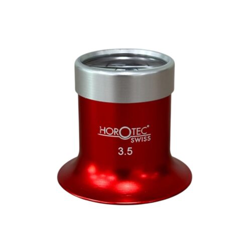 Horotec MSA 00.031-3.5 Eyeglass Loupe in Aluminium Anodised Red with Screwed Ring x2.8