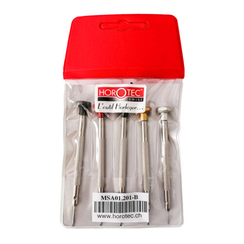 Horotec MSA 01.201-B assortment of 5 watchmaker screwdrivers 0.60mm to 1.40mm