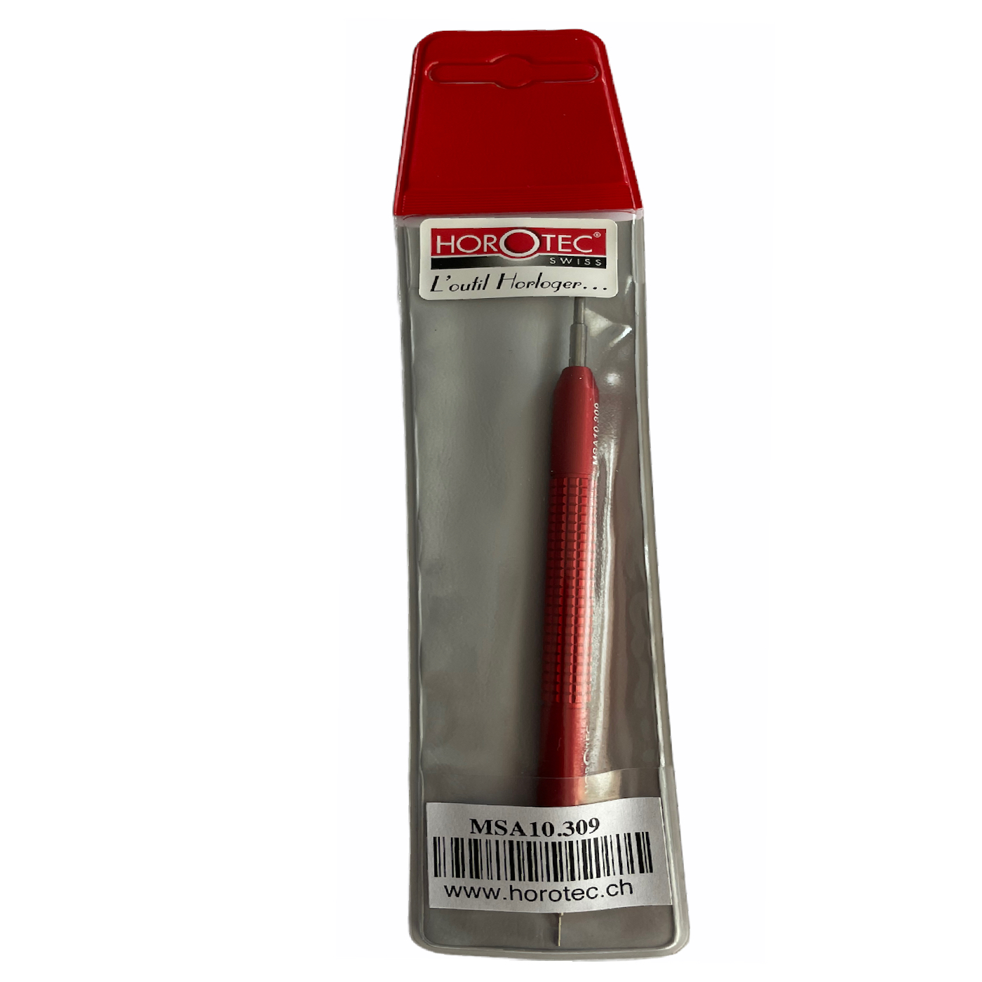 Horotec MSA 10.309 spring bar tool for bracelet replacement with aluminium anodised red handle - Image 4