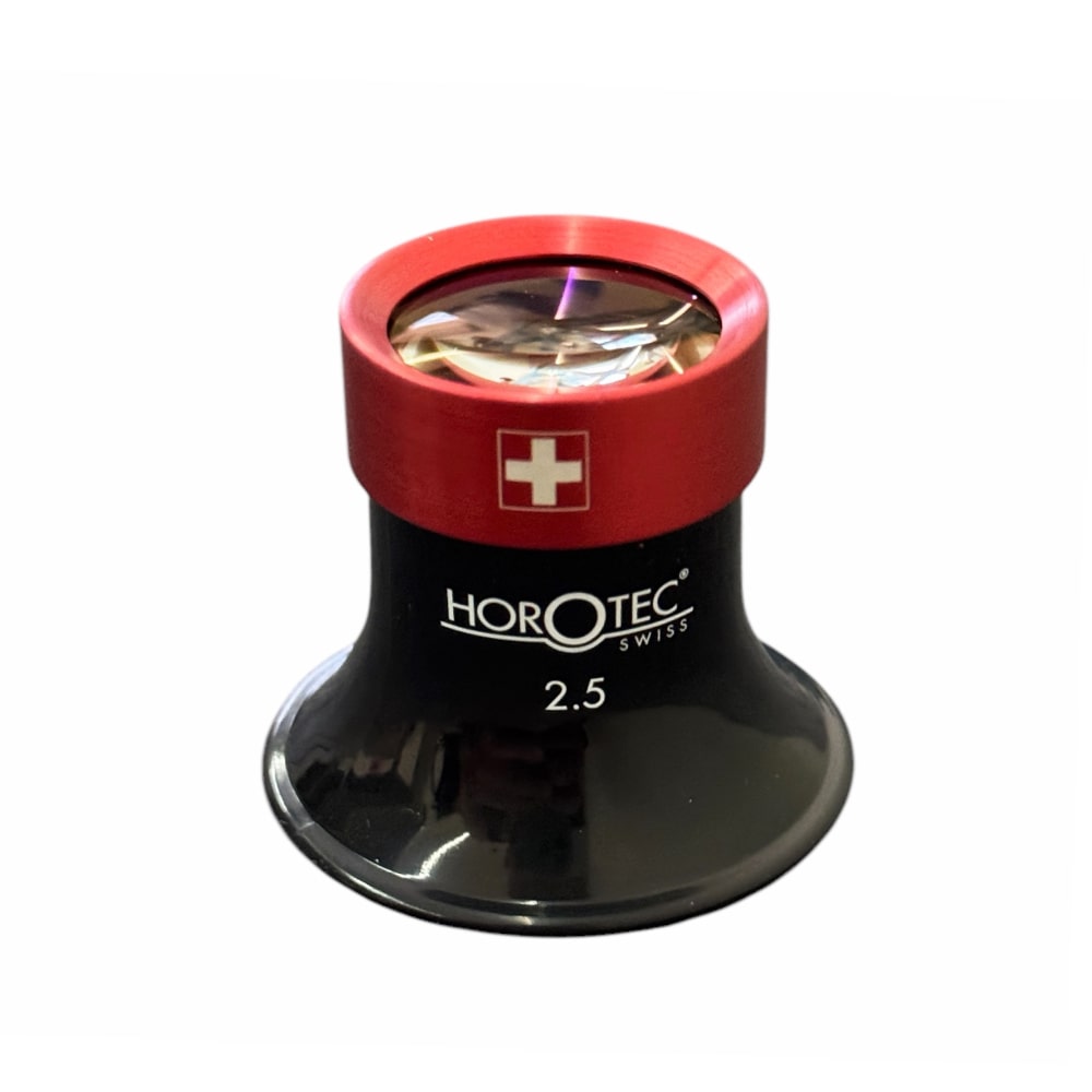 Horotec MSA00.025-2.5 eyeglass loupe black plastic with aluminium screwed ring x5