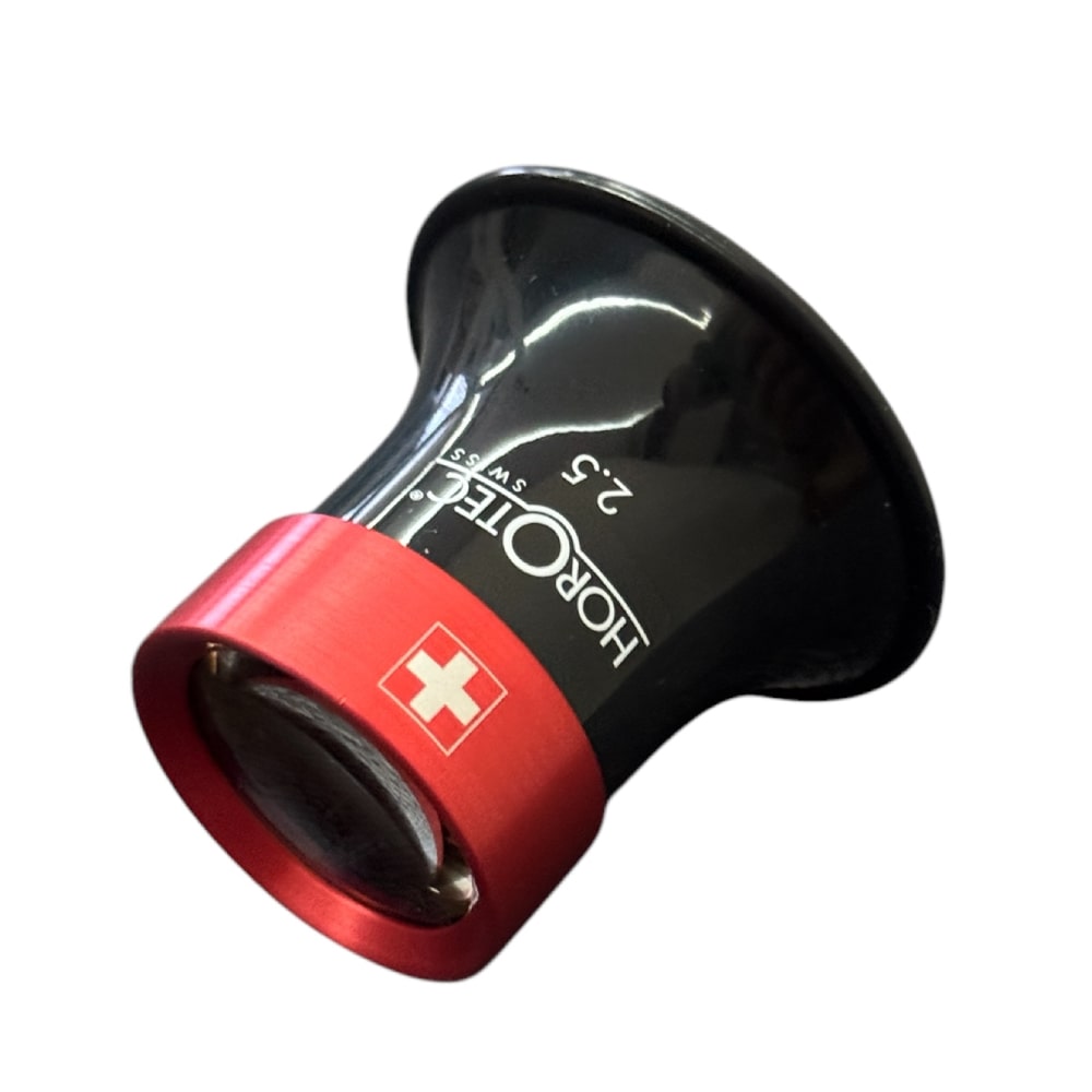 Horotec MSA00.025-2.5 eyeglass loupe black plastic with aluminium screwed ring x5 - Image 3