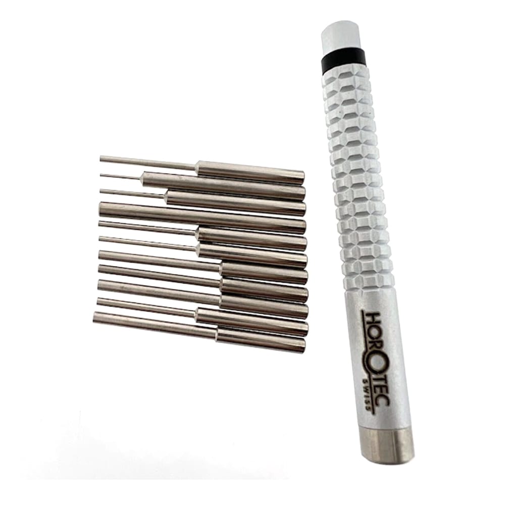 Horotec MSA10.533 pin punch bracelet tool with steel anvil, set of 11 pin punches - Image 3