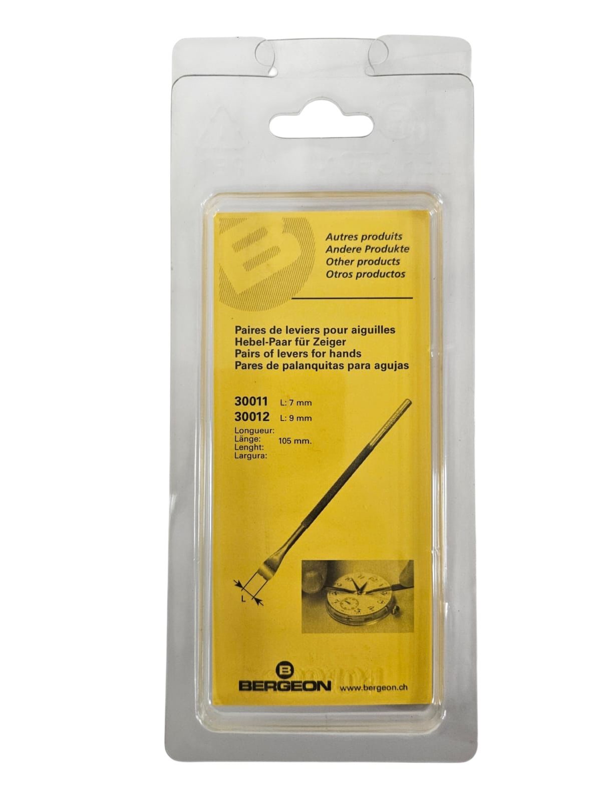 Bergeon 30019 Pair of Fine Levers for Hands in Hardened Steel, Length 110 mm, Width 2.5 mm - Image 2