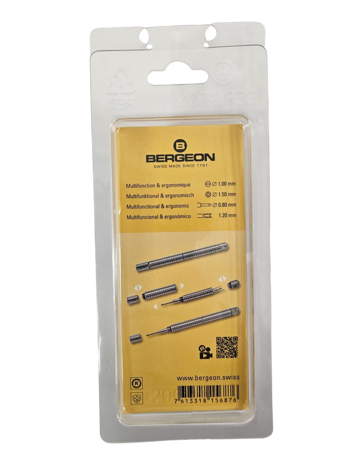 Bergeon 7217-H Stainless Steel Screwdriver with 4 Interchangeable Blades - Image 2