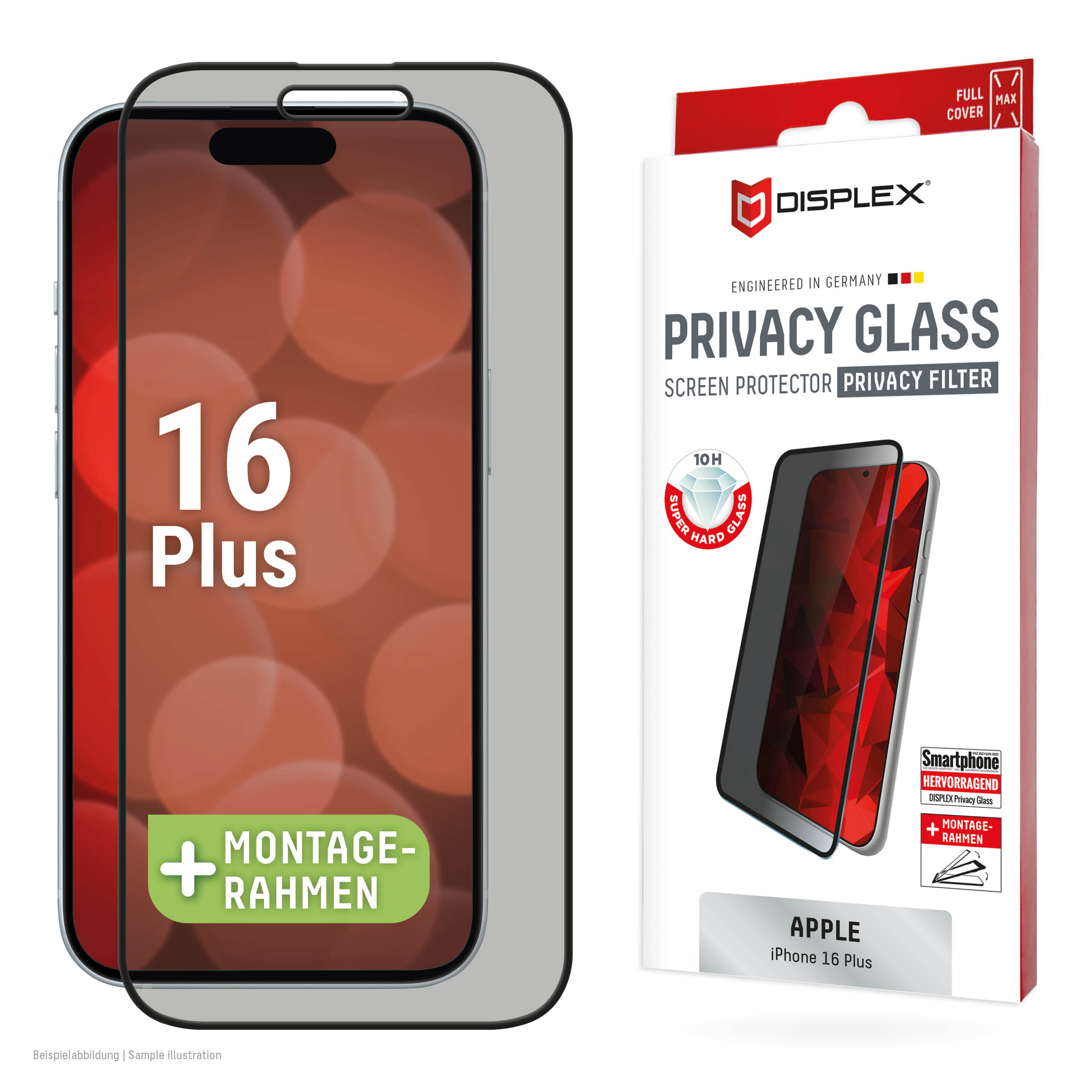 Displex Privacy Glass for iPhone 16 Plus - Black