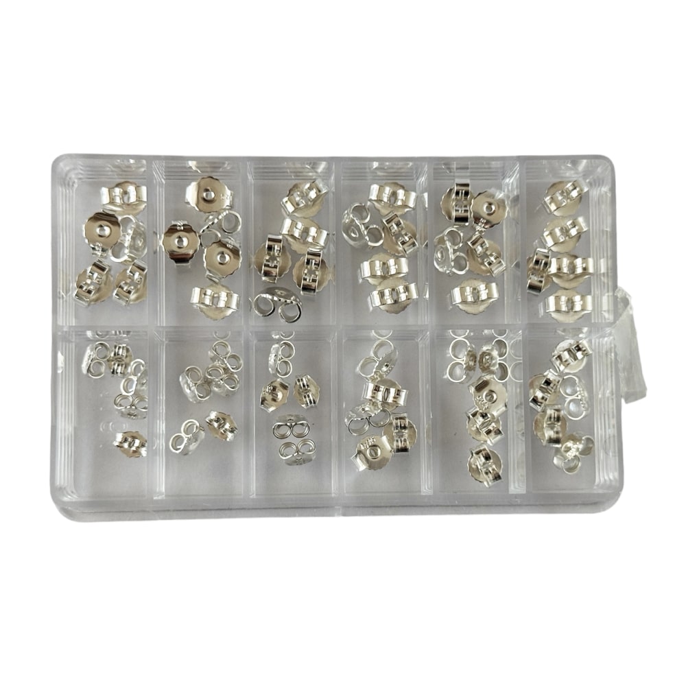 Lot of 925 silver ear nuts – Assorted sizes - Image 2