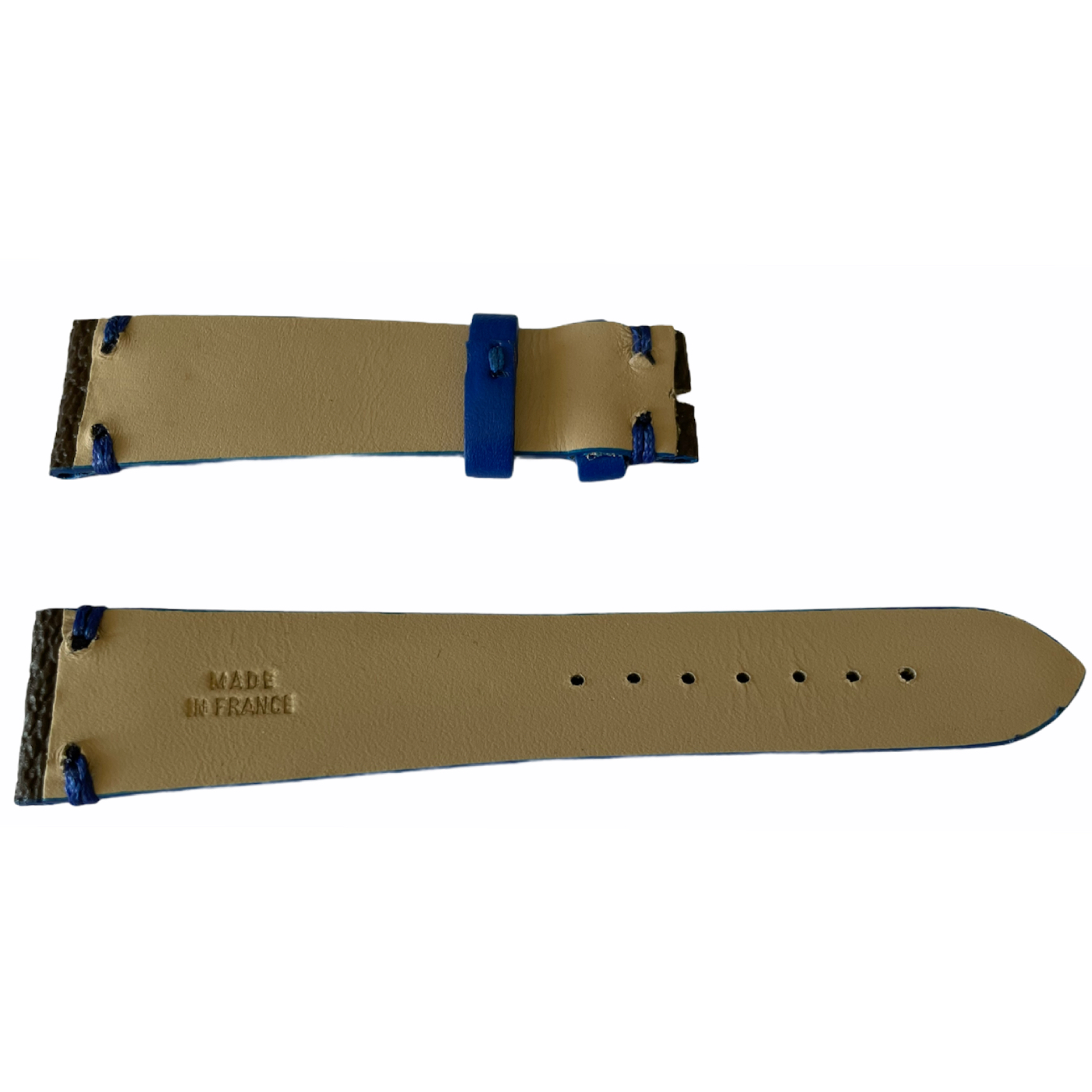 Louis Vuitton monogram leather strap for watches brown & blue 20mm - Image 2
