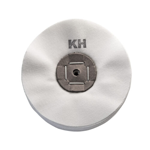 Merard polishing wheel N° KH, blanched cotton, Ø 120 mm, 64 folds