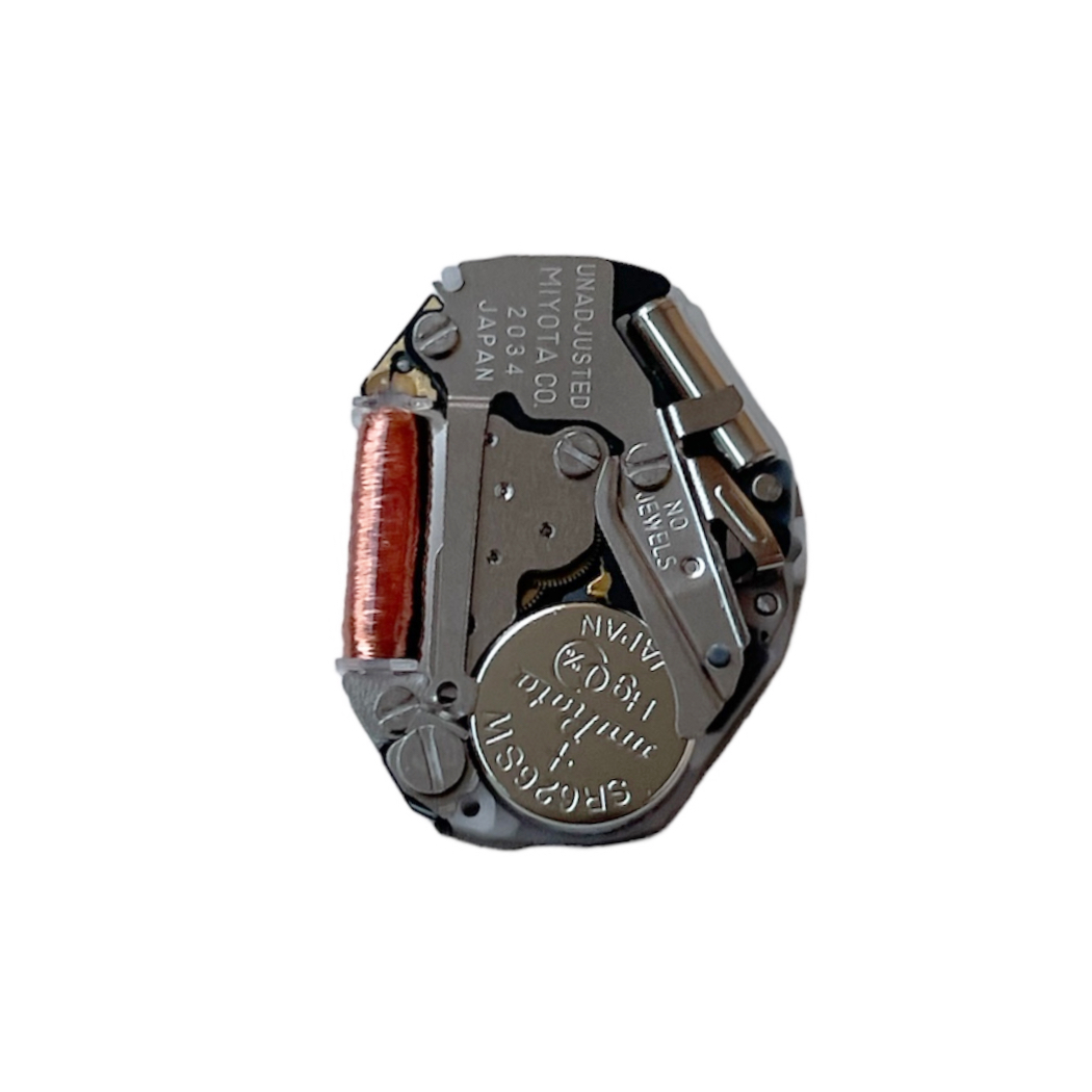 Miyota 2034 quartz movement size 6 3/4 x 8