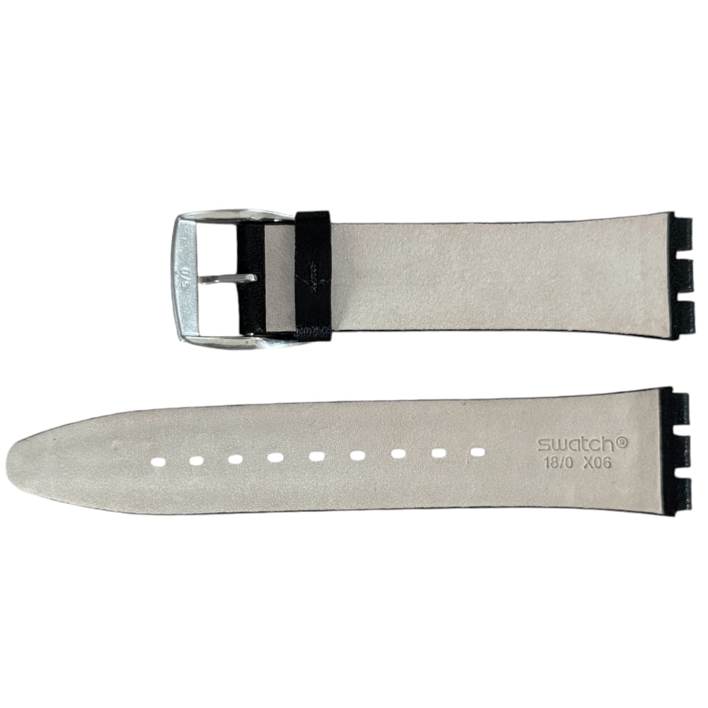 New black leather Swatch strap ASS07S100, ASS07S100C, 20mm - Image 2