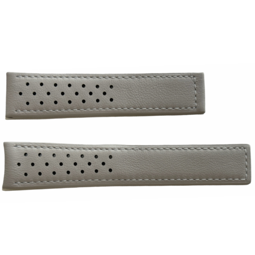 New Heuer grey leather strap 22mm for vintage watches