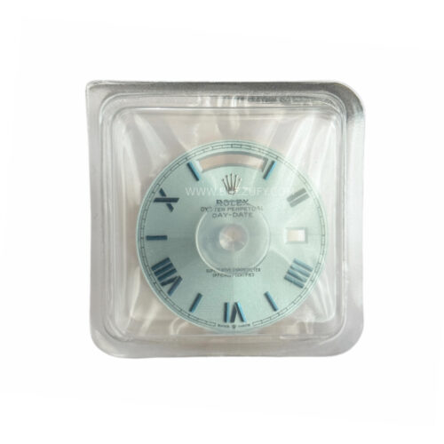 New Rolex Day-Date II 218206 platinum roman ice blue dial part