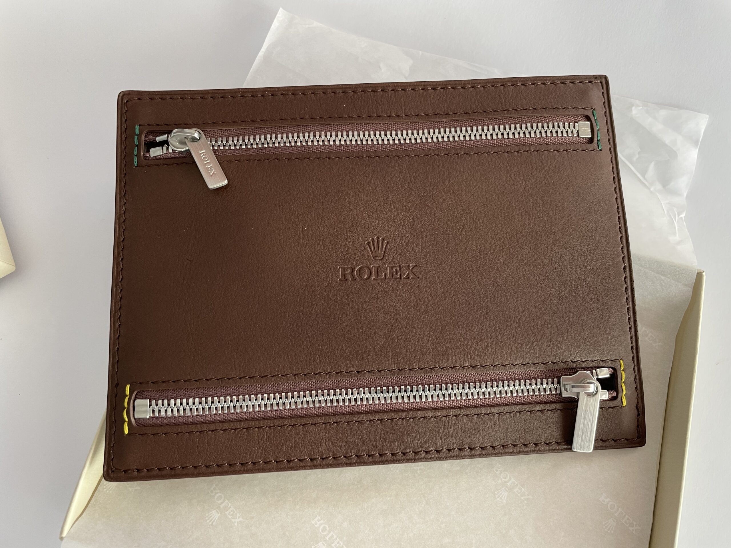 New Rolex multi currency leather wallet with 4 zippers - Image 2
