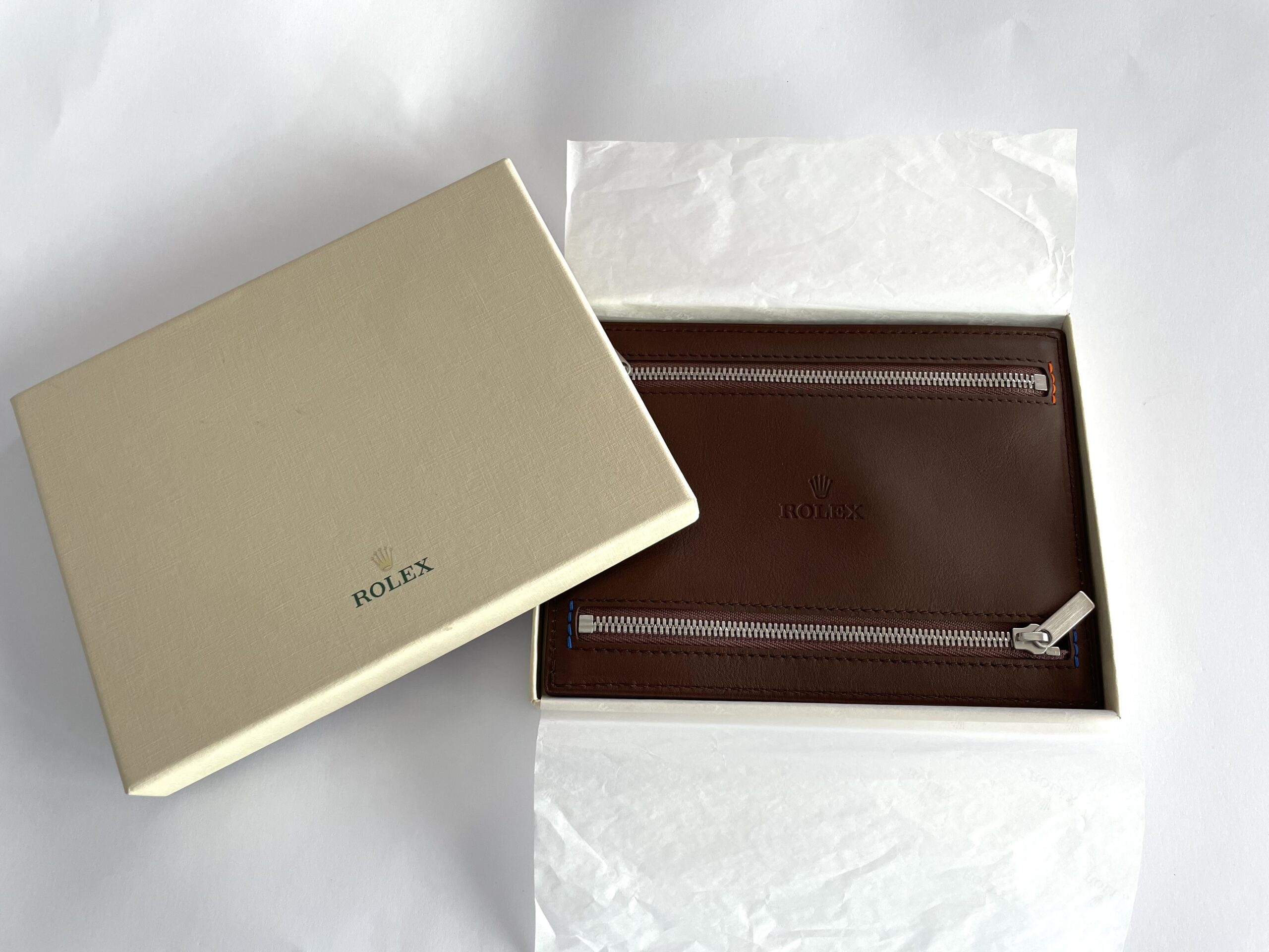 New Rolex multi currency leather wallet with 4 zippers - Image 5