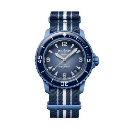New Swatch Blancpain Scuba Atlantic Fifty Fathoms S035A100 blue automatic watch