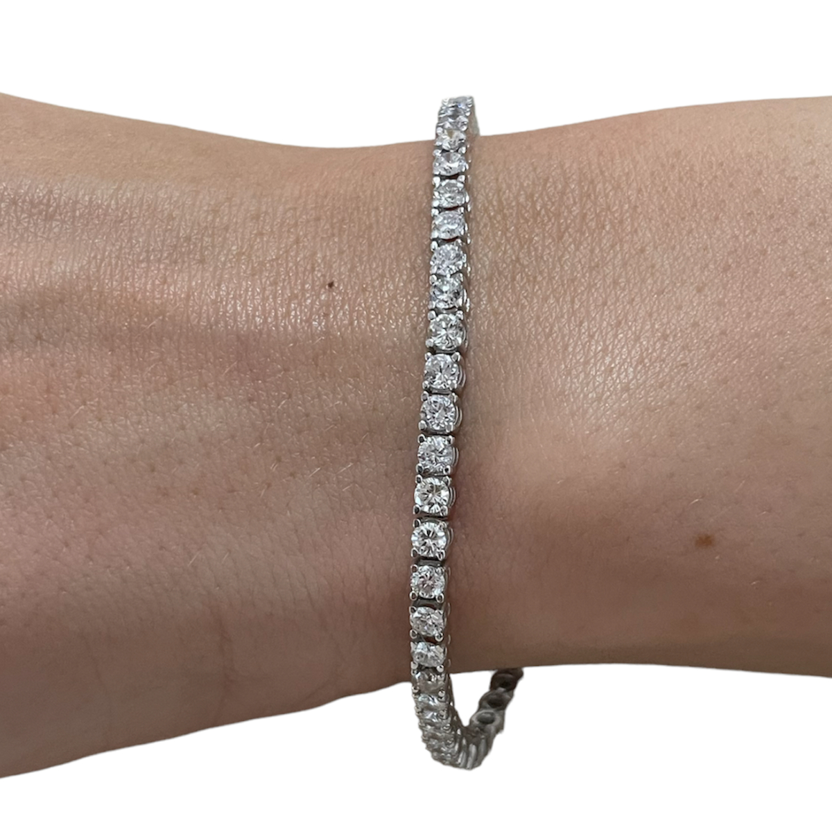 New Tennis bracelet 14k white gold with diamonds 4.23 ct 7 inch