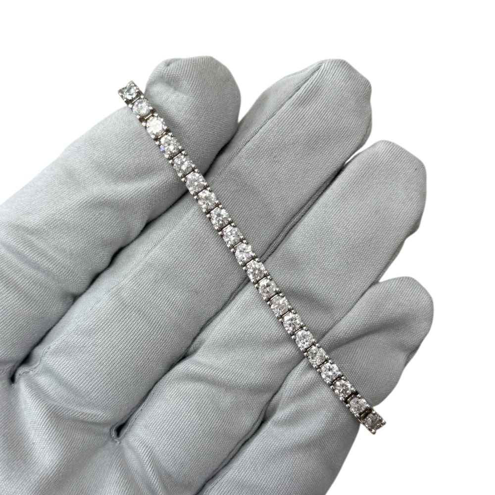 New Tennis bracelet 14k white gold with natural diamonds 6.6 ct, 15.29 gr. - Image 3