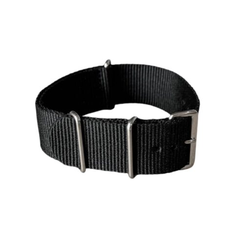 Nylon watch NATO strap black, 18mm