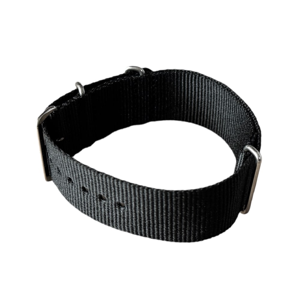 Nylon watch NATO strap black, 20mm - Image 2