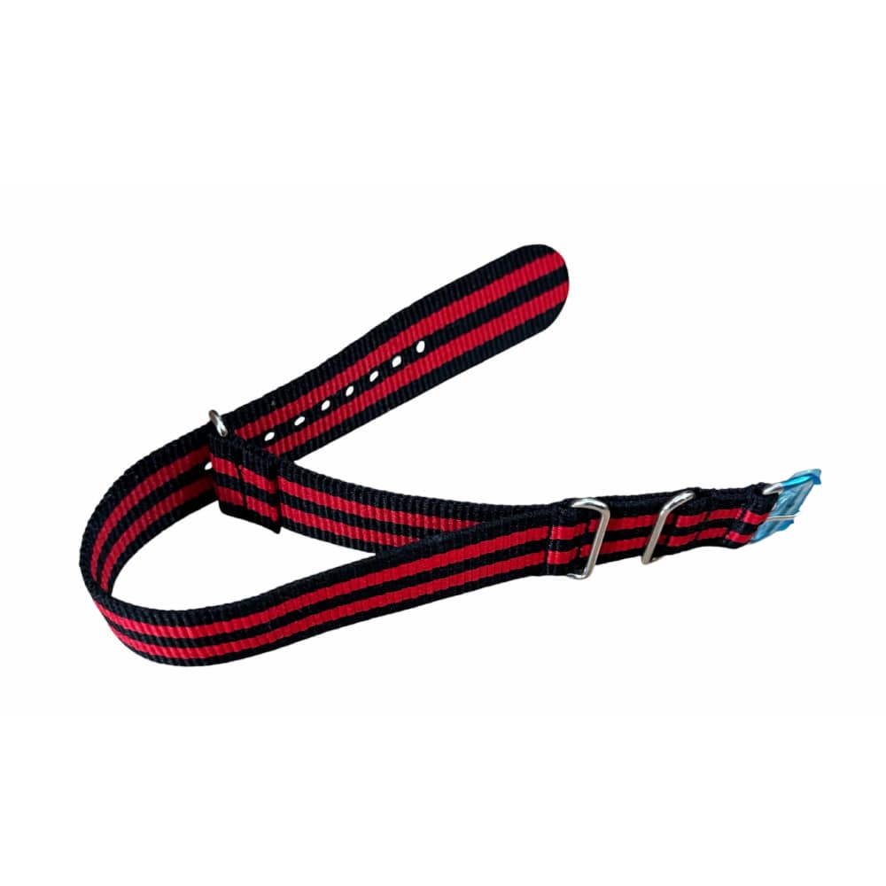 Nylon watch NATO strap red with black, 20mm - Image 2