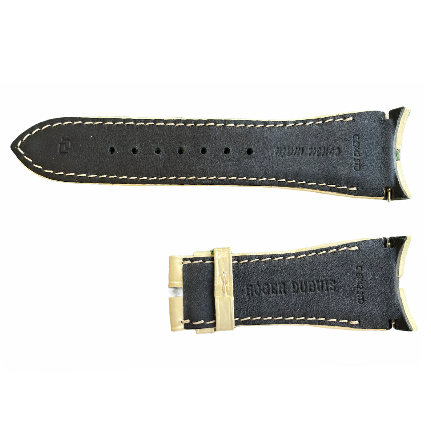 Roger Dubuis leather cream watch strap 25x18 mm - Image 2