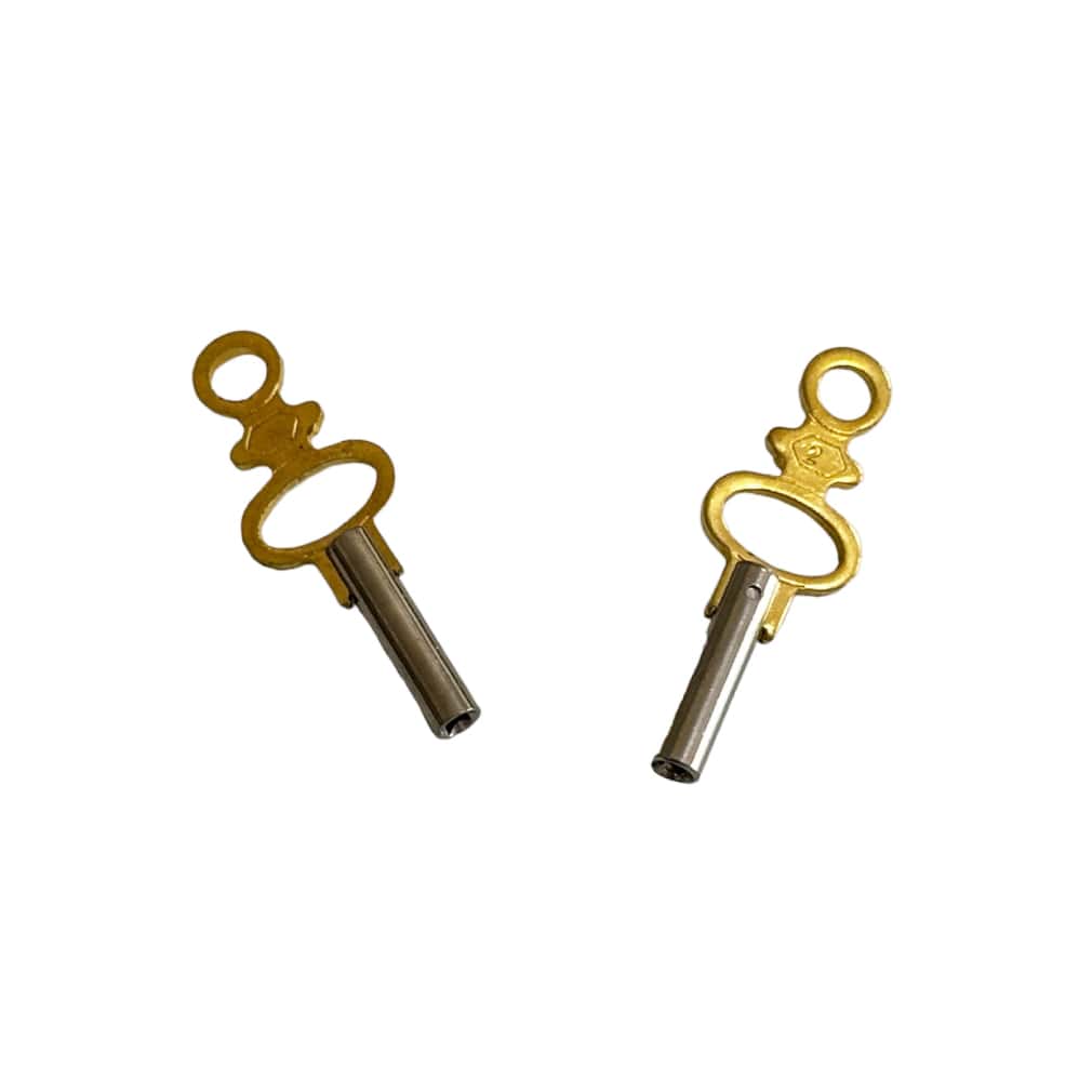 Set of 20 pocket-watch keys nickel-plated steel shaft and stamper brass handle - Image 2