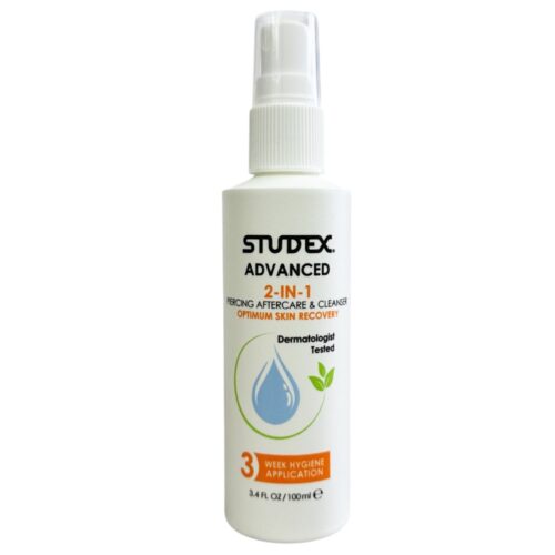Studex Advanced 2 in 1 piercing aftercare and cleanser, 3.4 oz
